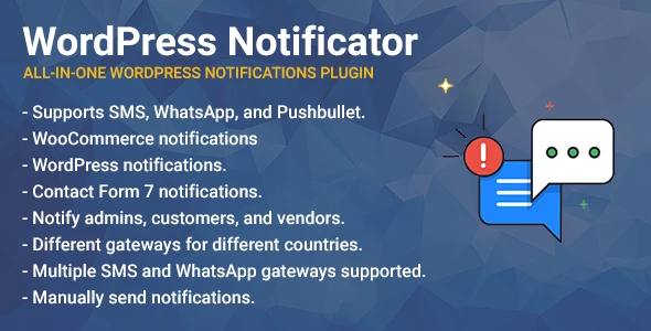 WordPress Notificator: SMS, WhatsApp, and Pushbullet notifications